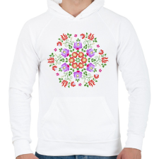 PRINTFASHION Matyó mintás mandala - Férfi kapucnis pulóver - Fehér férfi pulóver, kardigán