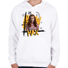 PRINTFASHION Max - Stranger Things - Gyerek kapucnis pulóver - Fehér