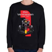 PRINTFASHION Max Verstappen 1 autóversenyző - fehér felirat - Gyerek pulóver - Fekete gyerek pulóver, kardigán