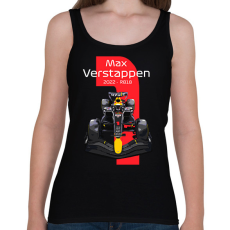 PRINTFASHION Max Verstappen 1 autóversenyző - fehér felirat - Női atléta - Fekete