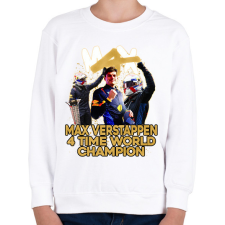 PRINTFASHION MAX VERSTAPPEN vilagbajnok - Gyerek pulóver - Fehér gyerek pulóver, kardigán