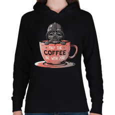 PRINTFASHION May the coffee be with you - Női kapucnis pulóver - Fekete
