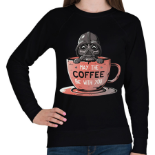 PRINTFASHION May the coffee be with you - Női pulóver - Fekete női pulóver, kardigán