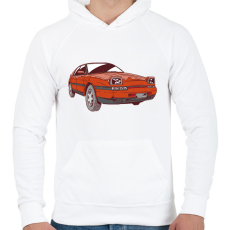PRINTFASHION Mazda 323F BG - Férfi kapucnis pulóver - Fehér