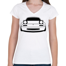 PRINTFASHION Mazda mx5 Fekete - Női V-nyakú póló - Fehér női póló