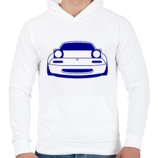 PRINTFASHION Mazda mx5 Kék - Férfi kapucnis pulóver - Fehér