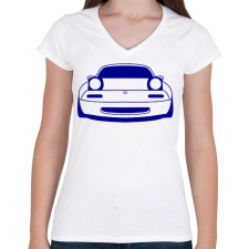 PRINTFASHION Mazda mx5 Kék - Női V-nyakú póló - Fehér női póló