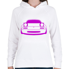 PRINTFASHION Mazda mx5 Lila - Női kapucnis pulóver - Fehér