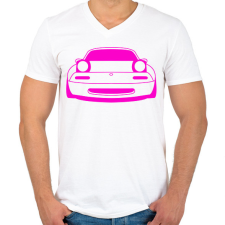 PRINTFASHION Mazda mx5 Pink - Férfi V-nyakú póló - Fehér férfi póló