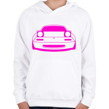 PRINTFASHION Mazda mx5 Pink - Gyerek kapucnis pulóver - Fehér gyerek pulóver, kardigán