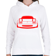 PRINTFASHION Mazda mx5 Piros - Női kapucnis pulóver - Fehér