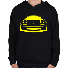 PRINTFASHION Mazda mx5 Sárga - Gyerek kapucnis pulóver - Fekete
