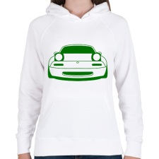 PRINTFASHION Mazda mx-5 Zöld - Női kapucnis pulóver - Fehér női pulóver, kardigán