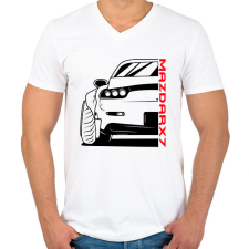 PRINTFASHION Mazda RX7 - Férfi V-nyakú póló - Fehér férfi póló