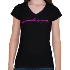 PRINTFASHION MazdaMBpink - Női V-nyakú póló - Fekete női póló