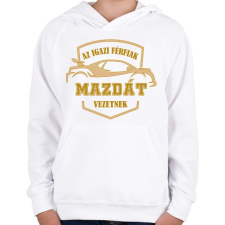 PRINTFASHION Mazdás sofőr - Gyerek kapucnis pulóver - Fehér gyerek pulóver, kardigán
