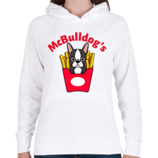 PRINTFASHION mcbulldog - Női kapucnis pulóver - Fehér női pulóver, kardigán