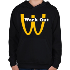 PRINTFASHION McDonalds Work Out - Gyerek kapucnis pulóver - Fekete gyerek pulóver, kardigán