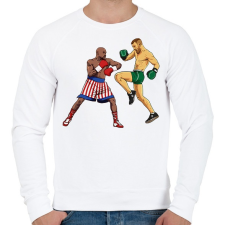PRINTFASHION McGregor vs Mayweather - Férfi pulóver - Fehér férfi pulóver, kardigán