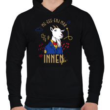 PRINTFASHION Me-eee-enj innen pls - Férfi kapucnis pulóver - Fekete férfi pulóver, kardigán