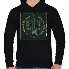 PRINTFASHION Me, Myself & My Guitar - Férfi kapucnis pulóver - Fekete női pulóver, kardigán