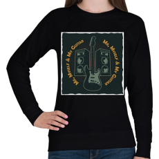PRINTFASHION Me, Myself & My Guitar - Női pulóver - Fekete