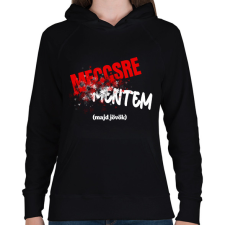 PRINTFASHION Meccsre mentem majd jövök - Női kapucnis pulóver - Fekete női pulóver, kardigán