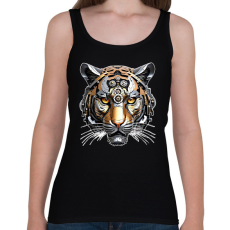 PRINTFASHION Mechanikus tigris - Női atléta - Fekete