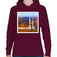 PRINTFASHION mecsek1v1v2vbpngv1 - Női kapucnis pulóver - Bordó
