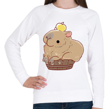 PRINTFASHION Medencéző Capybara - Női pulóver - Fehér női pulóver, kardigán