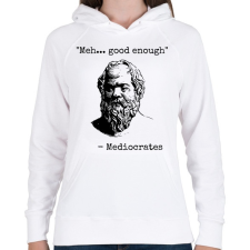 PRINTFASHION Mediocrates  - Női kapucnis pulóver - Fehér női pulóver, kardigán