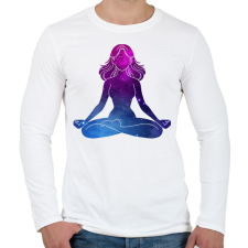 PRINTFASHION Meditáció - Férfi hosszú ujjú póló - Fehér férfi póló