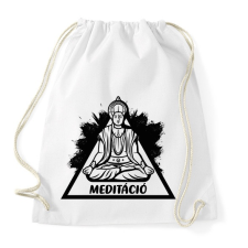PRINTFASHION Meditáció - Lótuszülés - Sportzsák, Tornazsák - Fehér tornazsák