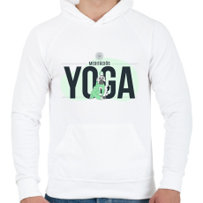PRINTFASHION Meditációs jóga - Férfi kapucnis pulóver - Fehér