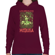 PRINTFASHION Medusa - Női kapucnis pulóver - Bordó