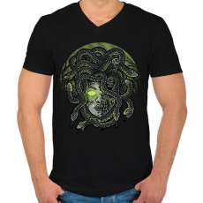 PRINTFASHION Medúza - Férfi V-nyakú póló - Fekete