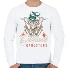PRINTFASHION Medve 04 - California Gangsters - Férfi pulóver - Fehér férfi pulóver, kardigán