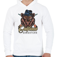 PRINTFASHION Medve 06 - California Gangsters - Férfi kapucnis pulóver - Fehér férfi pulóver, kardigán