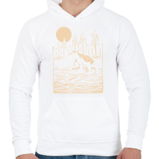 PRINTFASHION Medve bocs - Férfi kapucnis pulóver - Fehér