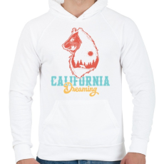 PRINTFASHION Medve - California Dreaming - Férfi kapucnis pulóver - Fehér