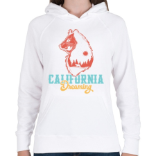 PRINTFASHION Medve - California Dreaming - Női kapucnis pulóver - Fehér női pulóver, kardigán