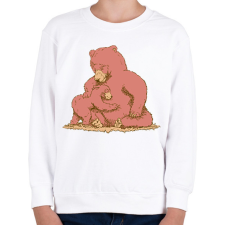 PRINTFASHION Medve család - Gyerek pulóver - Fehér gyerek pulóver, kardigán