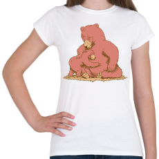 PRINTFASHION Medve család - Női póló - Fehér