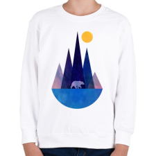 PRINTFASHION Medve és hegyek - Gyerek pulóver - Fehér gyerek pulóver, kardigán