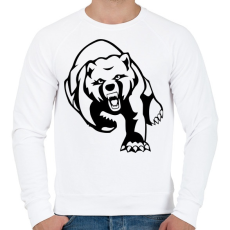 PRINTFASHION Medve  - Férfi pulóver - Fehér