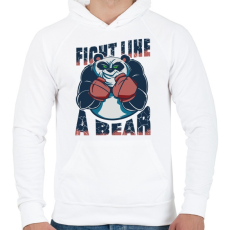 PRINTFASHION Medve - harcolj mint egy medve - Férfi kapucnis pulóver - Fehér