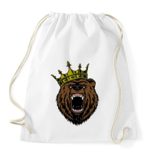 PRINTFASHION Medve king - Sportzsák, Tornazsák - Fehér tornazsák