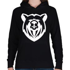 PRINTFASHION Medve  - Női kapucnis pulóver - Fekete női pulóver, kardigán