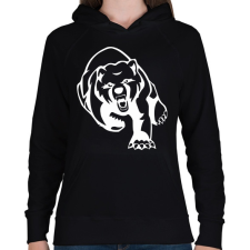 PRINTFASHION Medve  - Női kapucnis pulóver - Fekete női pulóver, kardigán