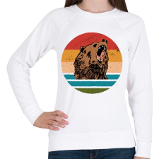 PRINTFASHION Medve - Női pulóver - Fehér női pulóver, kardigán